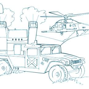Раскраска Военная техника