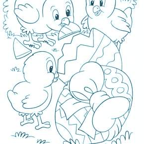 Раскраска Цыплята Раскраска Цыплята