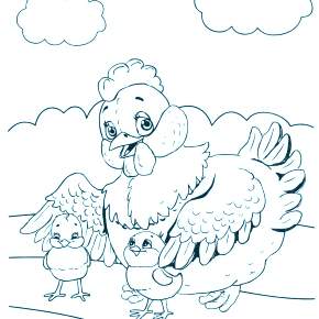 Раскраска Цыплята Раскраска Цыплята