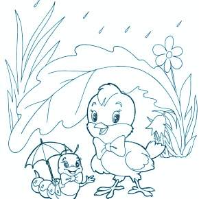 Раскраска Цыплята Раскраска Цыплята