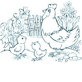 Раскраска Цыплята Раскраска Цыплята