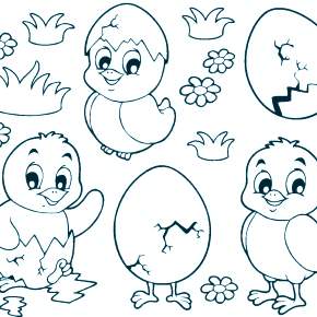 Раскраска Цыплята Раскраска Цыплята