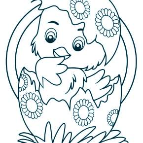 Раскраска Цыплята Раскраска Цыплята