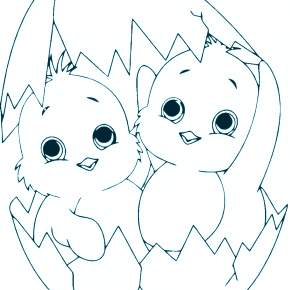 Раскраска Цыплята Раскраска Цыплята