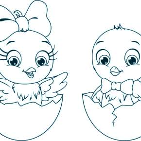 Раскраска Цыплята Раскраска Цыплята