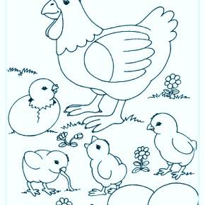 Раскраска Цыплята Раскраска Цыплята