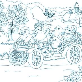 Раскраска Цыплята Раскраска Цыплята