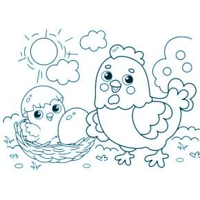 Раскраска Цыплята Раскраска Цыплята