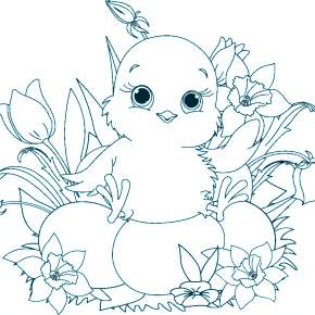 Раскраска Цыплята Раскраска Цыплята