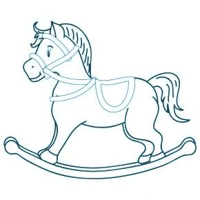 Раскраска Лошадка качалка