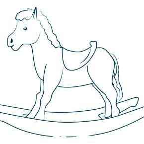 Раскраска Лошадка качалка