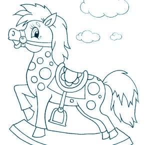 Раскраска Лошадка качалка