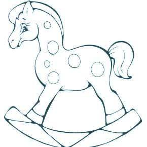 Раскраска Лошадка качалка