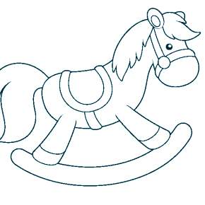 Раскраска Лошадка качалка