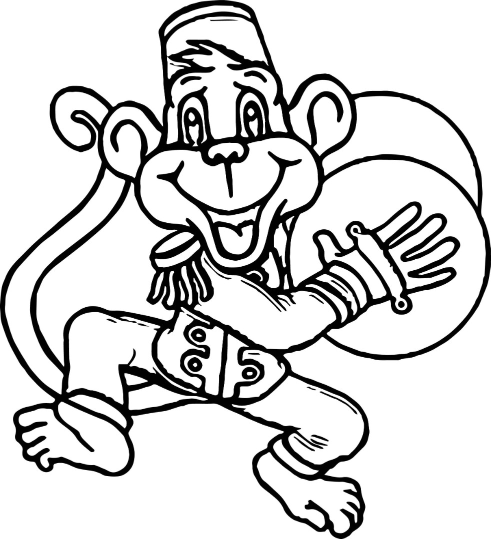 Цирк раскраска для детей обезьянки