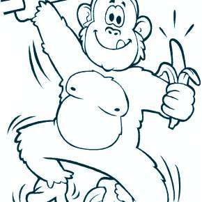 Раскраска Обезьянка