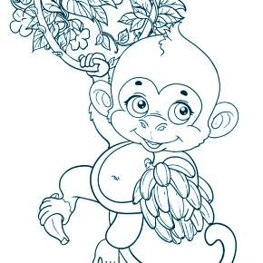 Раскраска Обезьянка