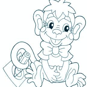 Раскраска Обезьянка