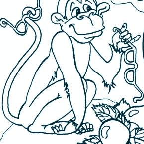 Раскраска Обезьянка