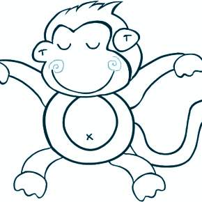 Раскраска Обезьянка