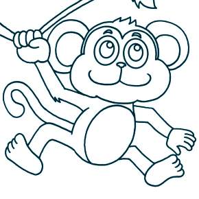 Раскраска Обезьянка