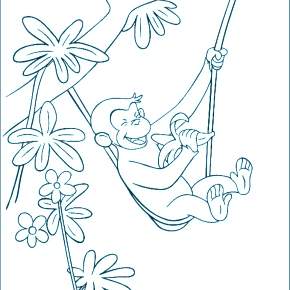 Раскраска Обезьянка