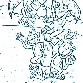 Раскраска Обезьянка