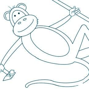 Раскраска Обезьянка
