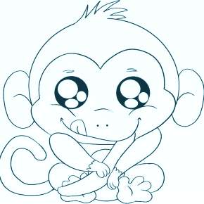 Раскраска Обезьянка