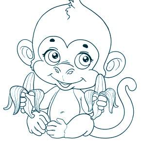 Раскраска Обезьянка