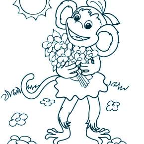 Раскраска Обезьянка