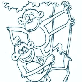 Раскраска Обезьянка