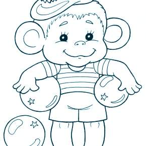 Раскраска Обезьянка