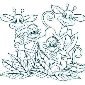 Раскраска Обезьянка