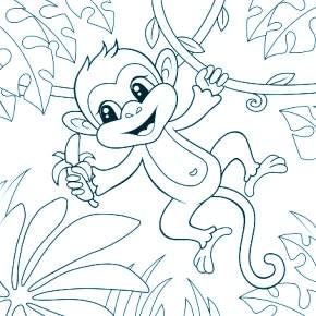 Раскраска Обезьянка