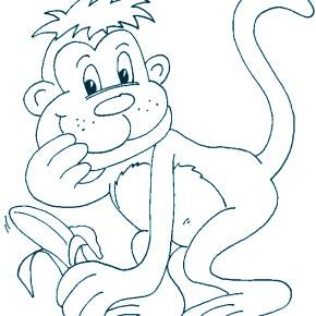 Раскраска Обезьянка