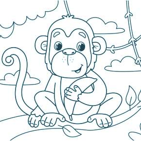 Раскраска Обезьянка