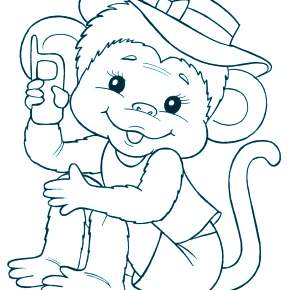 Раскраска Обезьянка