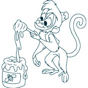 Раскраска Обезьянка