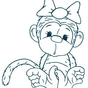 Раскраска Обезьянка