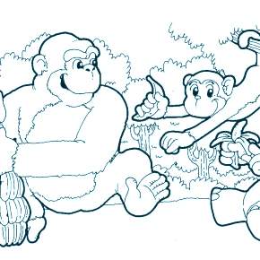 Раскраска Обезьянка