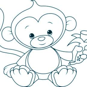 Раскраска Обезьянка