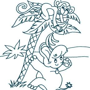 Раскраска Обезьянка