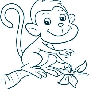 Раскраска Обезьянка