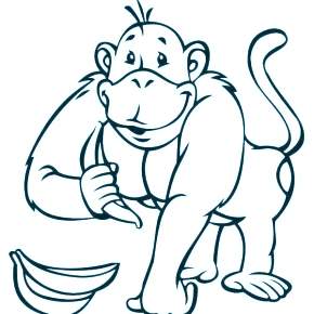 Раскраска Обезьянка