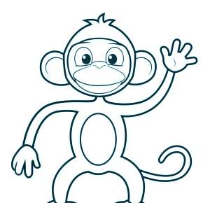 Раскраска Обезьянка