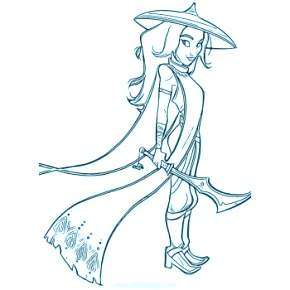 Раскраска Райя и последний дракон