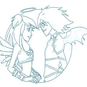 Раскраска Друзья ангелов