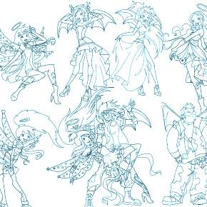 Раскраска Друзья ангелов