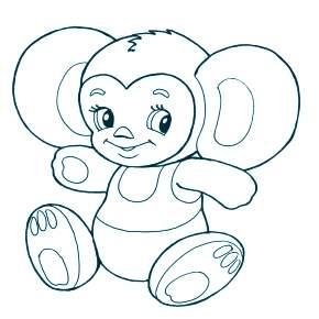 Раскраска Чебурашка